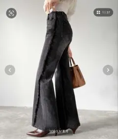 黒デニム フレアデニム デニム ブラック 黒