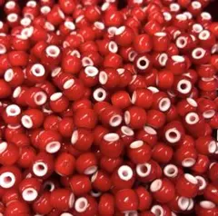 ホワイトハーツビーズ5.0×3.5mm (濃紅)チェリーレッド100粒