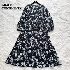 グレースコンチネンタル 総レース 美しい花柄刺繍 ロングワンピース