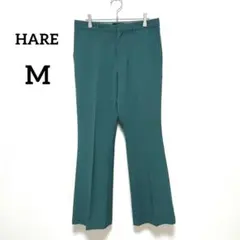 HARE ハレ　フレアパンツ　M　グリーン　ドレープ感　センタープレス　801のサムネイル