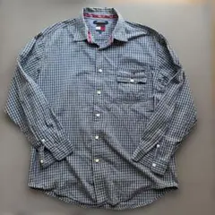 トミーヒルフィガー・TOMMY JEANS・ チェック柄・長袖シャツ・ Lのサムネイル