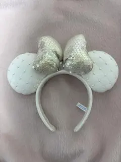 ディズニー ホワイトカチューシャ スパンコール ミニー