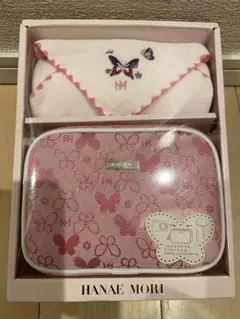 【新品未使用】HANAE MORI ポーチ＆タオルハンカチ セット ピンクのサムネイル