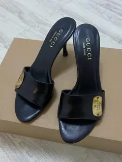 GUCCI】グッチ GGキャンバスミュールサンダル ダークブラウン 5 1/2