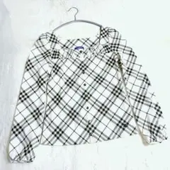 バーバリーブルーレーベル♡ノバチェック♡ロゴ刺繍♡ロゴボタン♡前開きカットソー