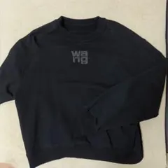 wang ロゴ クルーネック スウェット ブラック