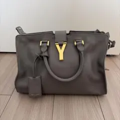 Saint Laurent グレー レザーハンドバッグ