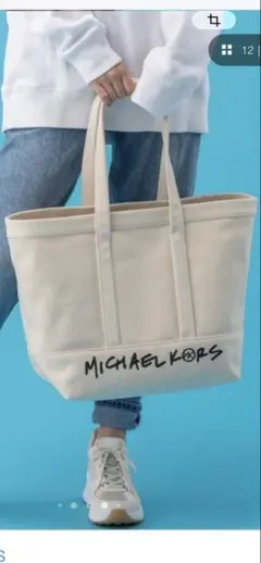 MICHAEL KORSキャンバス トートバッグホワイトラージ美品マイケルコースのサムネイル