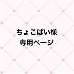 ちょこぱい様 専用ページ