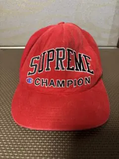 SUPREME CHAMPION コーデュロイキャップ レッド