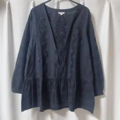 スタディオクリップ＊刺繍切り替えチュニック ブラウス 美品