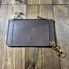 ミニウォレット 本革 床革 チョコ コンパクト財布 メンズ