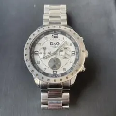 D&G TIME NAVAJO クロノグラフ 腕時計 シルバー 電池切れ　不動