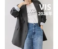美品】2026 VIS オーバーサイズテーラードジャケット ダブル 