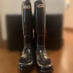 HUNTER レインブーツ グロス ブラック UK5