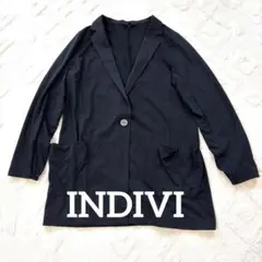 INDIVI テーラードジャケット ブラック 38 ワールド 黒