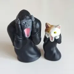 匿名配送　どうぶつのさけび　ゴリラ　ねこ　ガチャガチャ　2個セット