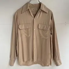 40s 50s ARROW レーヨンギャバジンシャツ ベージュ - メルカリ