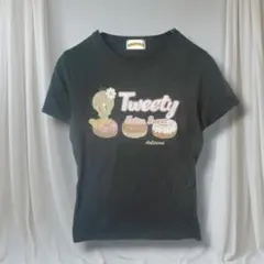 ルーニーテューンズ 半袖Tシャツ トゥイーティー M ドーナツプリント 春夏のサムネイル