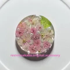 825可憐な♡レジンヘアゴム オレンジモッコウバラ グリーンブーケ