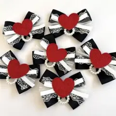ブラックハート♡トリミングリボンチョーカー10本＋1本