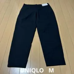 新品ユニクロUNIQLOウルトラストレッチアクティブテーパードアンクルパンツM黒