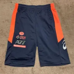 asics A77 ショートパンツ ネイビー/オレンジ