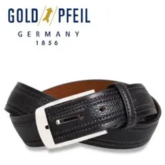 【未使用品】GOLD PFEIL レザー製メンズベルト 黒のサムネイル