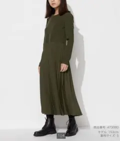 UNIQLOコンビネーションワンピース丈短めSダークグリーン