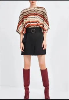 ZARA(ザラ)ベルト付き スカートA