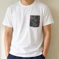DEAR LAUREL Tシャツ 白 Mサイズ ボタニカル柄ポケット