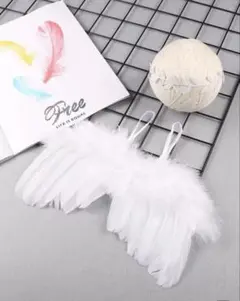 ホワイト羽のニューボーンフォト用装飾品