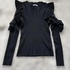 SNIDEL ブラック フリルニット ONE SIZE