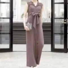 GIRL パープル リボン付きノースリーブドレス