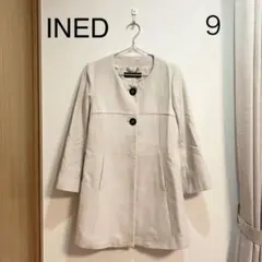 0117 INED イネド ミドル丈コート 9号 アンゴラ混