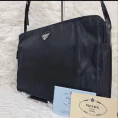 PRADA ブラック ナイロン ショルダーバッグ