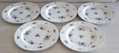 ノリタケクラフトーン青い花柄 ミートプレート5枚セット