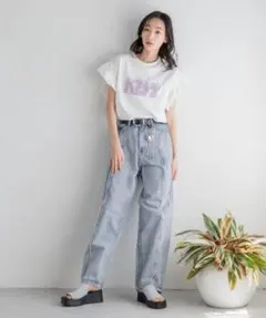 LOWRYS FARM ワイドストレートパンツ