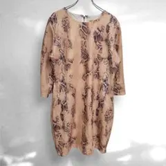 Lely wood クロコダイル　スパンコール　長袖チュニックワンピースL（B1