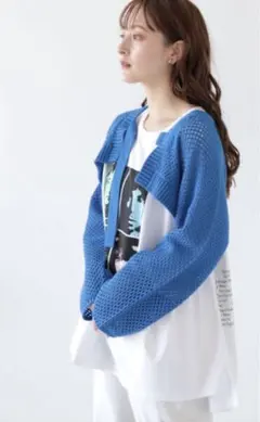 レイビームス メッシュニット 2way アームボレロ