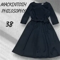 マッキントッシュフィロソフィー　ワンピース 38 ブラック　ウール混　セレモニー