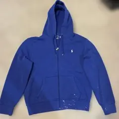 Polo Ralph Lauren 00s ジップパーカー　ペイント古着　ブルーのサムネイル