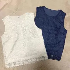 ユニクロ フラワーレース ノースリーブトップスSのサムネイル