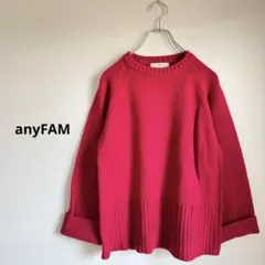 any FAM エニィファム リブ編み長袖ニット ピンク サイズF