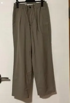 GU ／ベージュ ワイドパンツ ポリエステル混紡