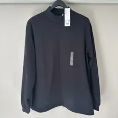 新品　UNIQLO U ブロックテック モックネックTシャツ 長袖 XL 黒