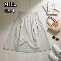 MHL. コットン リネン タフポプリン フレアスカート マーガレットハウエル