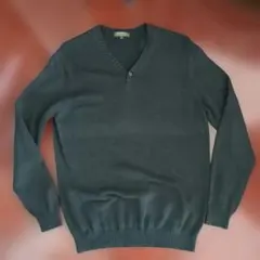 Eddie Bauer ブラック Vネックセーター L 綿100%