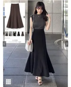 フレアロングスカート ホワイト