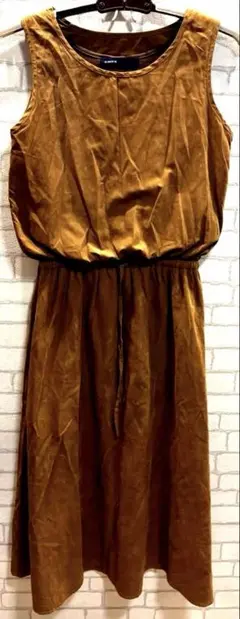 AS KNOW AS ノースリーブ ロングワンピース ブラウン フリーサイズ